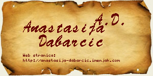 Anastasija Dabarčić vizit kartica